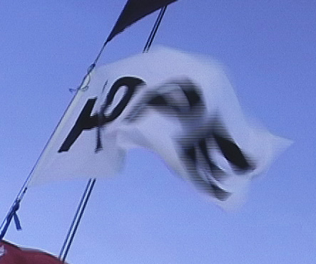 Hope Flag flying on the mast.