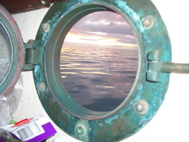 The view from Eureka's porthole, somewhere between Santa Cruz, Solomon Islands and Nauru.