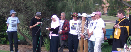 Prayers in Newcastle launch with members of the crew.