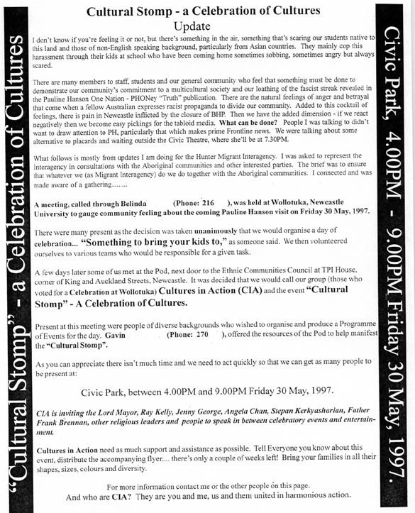 cultural-somp-original-update-300319972 Cultural Stomp Update May, 1997.