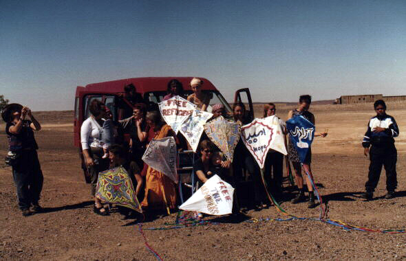 Broken Hill supporters made kites to fly when we passed through their town.