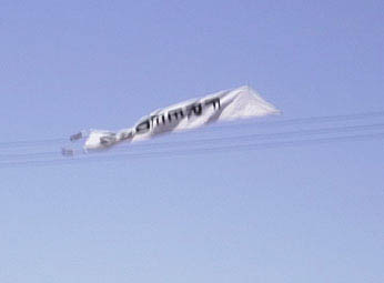 We brought along a giant kite which flew the FREEDOM banner in the sky! Refugees who escaped told us in our tent that they could see it flying high in the sky above their razor wired prison.