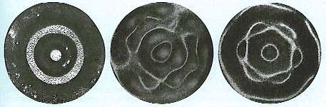 cymatic2 Sand patterns follow musical vibratons.