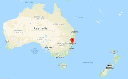 Newcastle map Aust